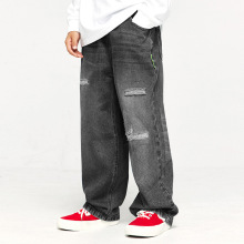DK童装春秋装女男童破洞牛仔裤潮酷帅气中大童儿童宽松老爹裤长裤