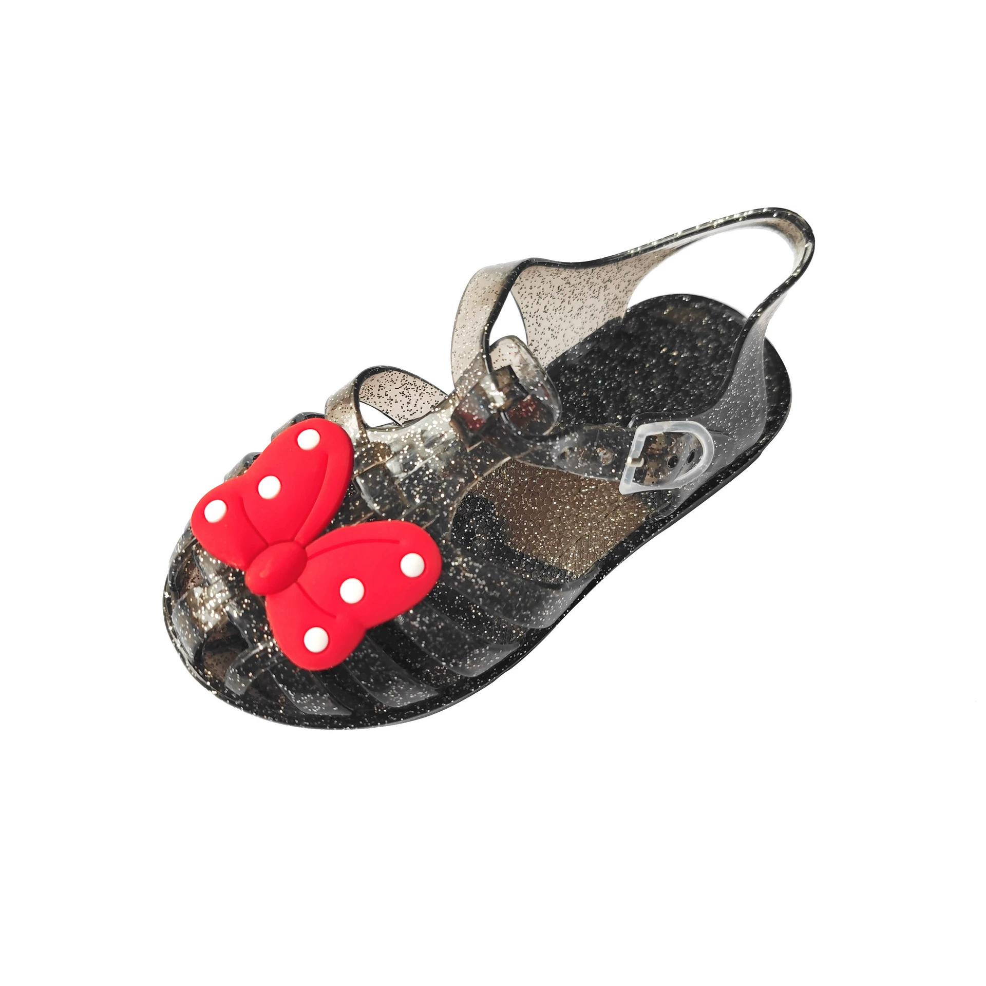 Girls' PVC Bow Sandals, European Style, Lightweight Beach Slippers, Sizes 24–34