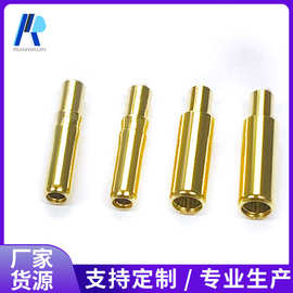 美容仪器连接器公母插针插孔 1.2航空冠簧母孔黄铜镀金铜针加工