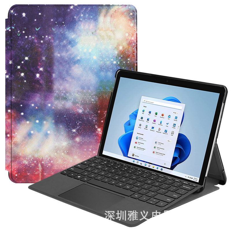 Suitable for Microsoft surface pro8 Flat Leather Case pro8 13-inch Front Bracket Protective Case