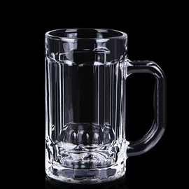 带把玻璃杯带把茶楼耐热泡茶杯家用啤酒扎啤加厚大容量玻璃茶杯