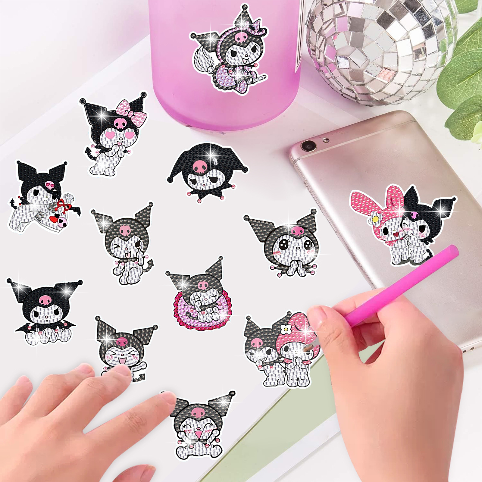 Kolomi 5D pegatinas de diamantes para niños DIY dibujo de dibujos animados pegatinas de dibujos animados al por mayor