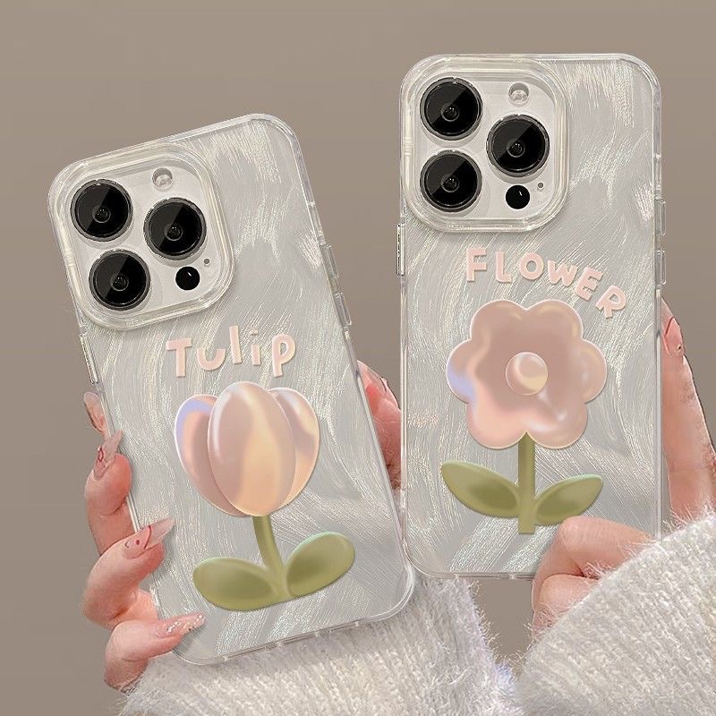 Feather Yarn for Apple 14Pro Max Simple Huawei Pura70 Summer Mate 50/60Pro Couple Phone Case