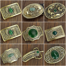 纯铜镶玉板扣头男高档黄铜龙戏珠皮带头腰带头时尚潮流男士裤带头