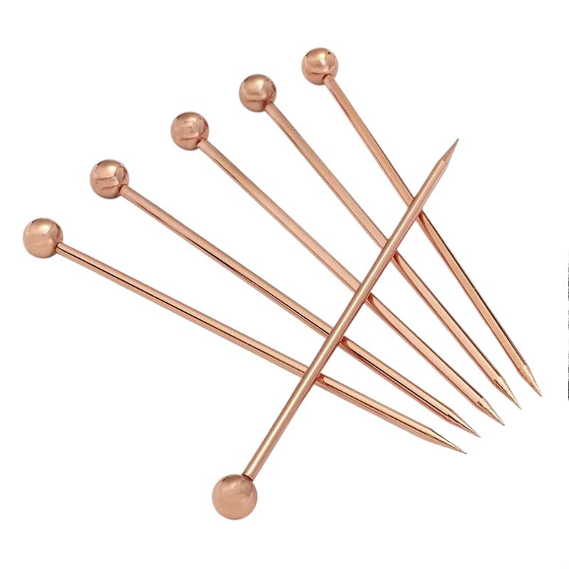 Фруктовая игла 304 Нержавеющая сталь Фруктовая палочка коктейль декоративная игла Нержавеющая сталь Фруктовая вилка мультяшная фруктовая игла