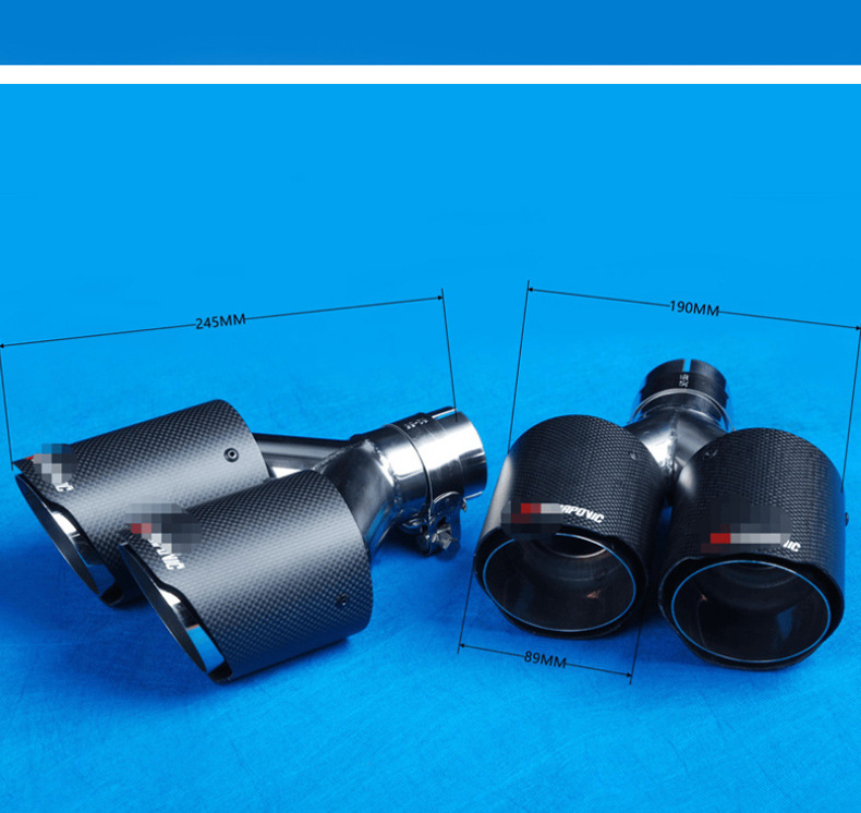 Manufacturer's In-Stock Dual Y-Type U-Type Stainless Steel Blue-Plated Modified Car Tailpipe Exhaust Muffler