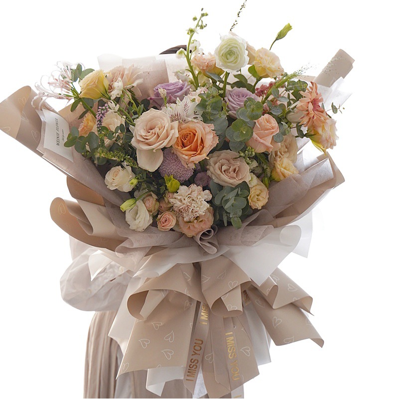 Papel de embalaje de flores para amor transfronterizo, papel Ouya, papel de embalaje de ramo impermeable, pieza completa al por mayor