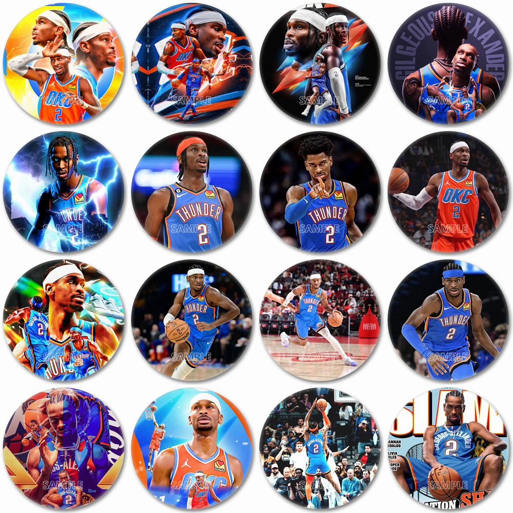 NBA球星 雷霆队球员 亚力山大  篮球明星胸章 马口铁徽章来图制作