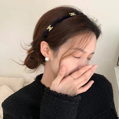 趙露思同款網紅絲絨發箍秋壓發流蘇頭箍潮流百搭復古系髮飾品批發