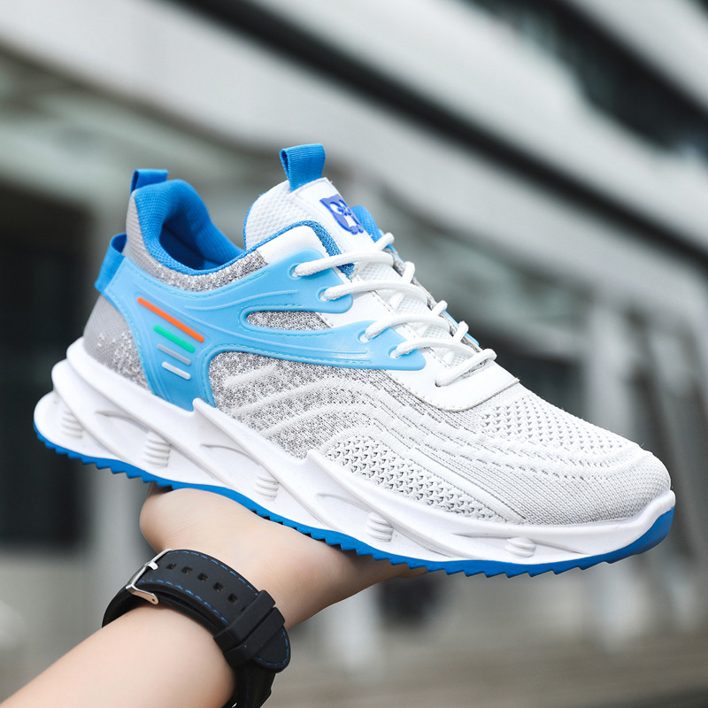 Zapatos de hombre, zapatos de tejido volador, primavera y verano, nuevos zapatos casuales deportivos de moda, suela suave, malla transpirable, zapatos de moda para correr, venta al por mayor transfronteriza