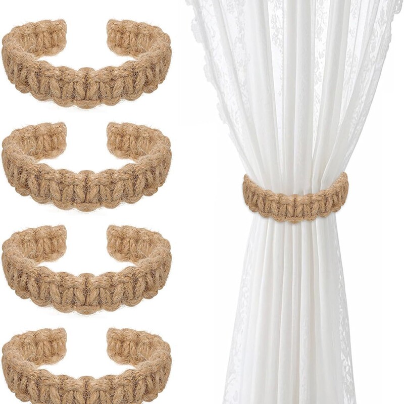 Cross-Border Nordic Style Hemp Rope Curtain Tiebacks, Handmade Versatile Cotton Rope Tiebacks, Amazon Bestseller