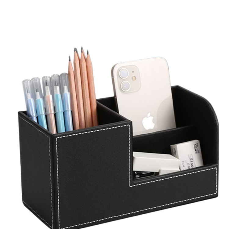 Caja de almacenamiento multifuncional de escritorio de oficina caja de almacenamiento decoración logotipo de impresión de lápiz
