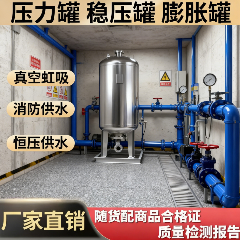 不锈钢稳压罐定压罐隔膜式气压罐囊式压力罐膨胀罐恒压罐引水罐
