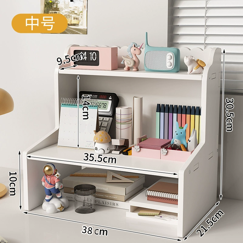 Desktop Multi-Layer Storage Rack, Compact Elevated Cosmetic & Stationery Organizer, 30×16×40 cm