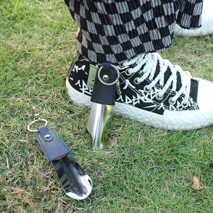 Factory in stock Stainless Steel Shoe Puller Outdoor Portable Waist Metal Shoe Lacker Shoe Wearer Keychain