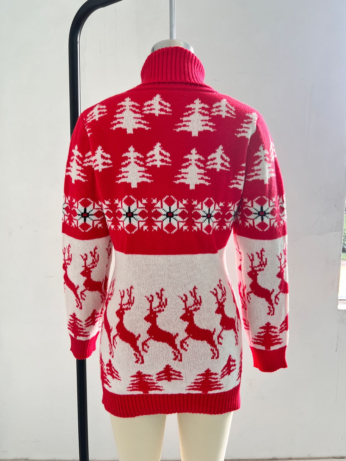 Mode Weihnachtsbaum Polyester Rollkragen Lange Ärmel Normale Ärmel Jacquard Pullover display picture 5