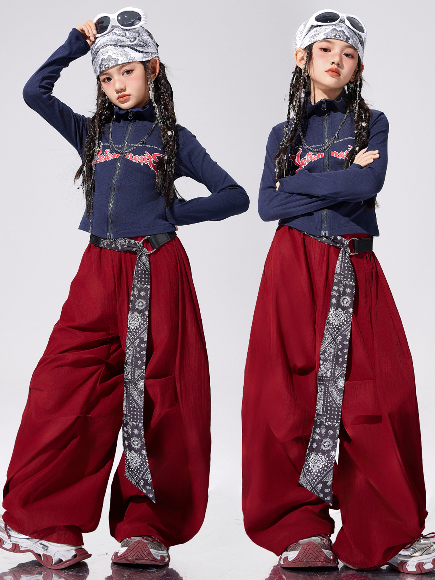 Trajes de jazz de chicas de moda cool y de moda para niños jazz callejero trajes de espectáculo de Año Nuevo de chicas de otoño y invierno