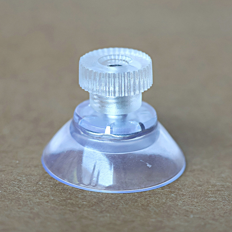 2,5 cm fuerte ventosa de plástico transparente gancho de vidrio PVC con M4 tornillo varilla de plástico tuerca pie almohadilla antideslizante sólido