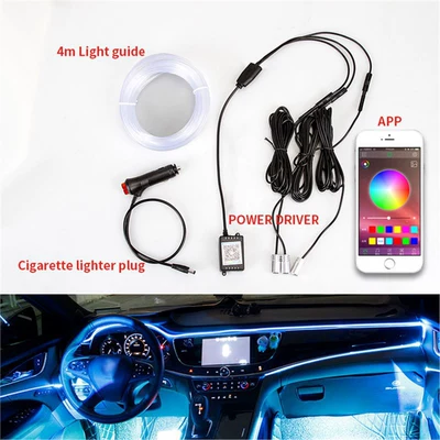 Panel (Dashboard) işıqlandırması, atmosphere light colorful cold light - split-drag-3-4m-fiber-cigarette-lighter-head-mobile-app-model