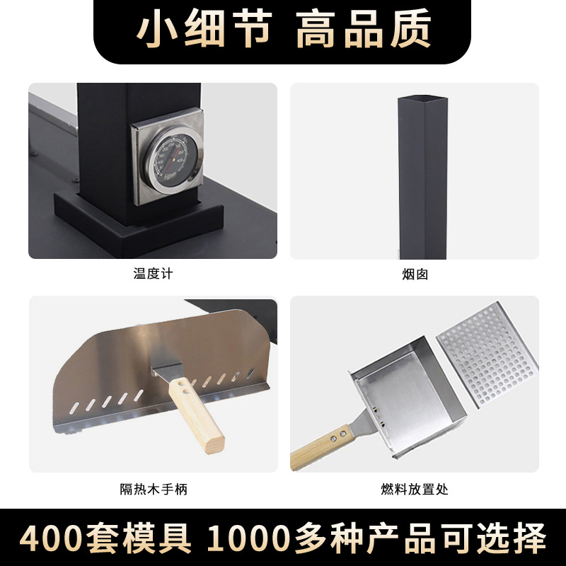 Horno de pizza de stock de comercio electrónico transfronterizo con termómetro, horno de pizza portátil plegable, horno de pizza comercial doméstico