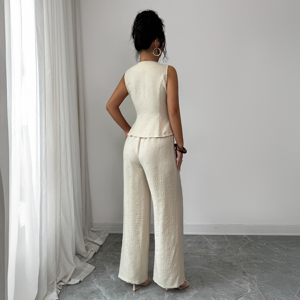 Women's Slim Fit Denim Style Suit Commuter Solid Color Spring Summer Collection Stay Stylish And Comfortable_ecoleips.com