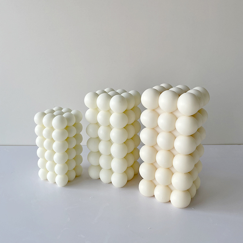 Jiahuimei Cubo de silicona de seis capas molde de vela DIY yeso hecho a mano jabón frío burbuja bola cubo molde de silicona
