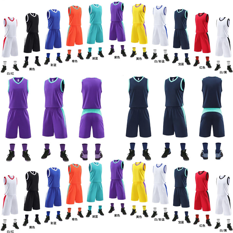 Basketball Clothes suit Men's and Women's Team Competition Clothes Children's Sports Training Clothes Student Vest Basketball Clothes Printing