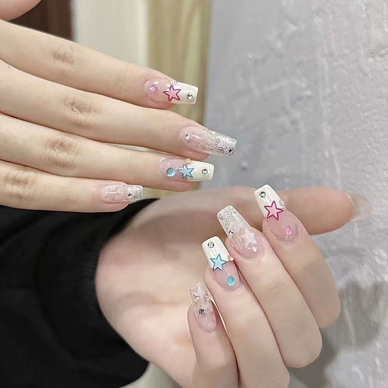 Yiyi Dance 10 piezas de uñas hechas a mano, terapia de luz, uñas, dopamina, uñas, uñas, parches al por mayor