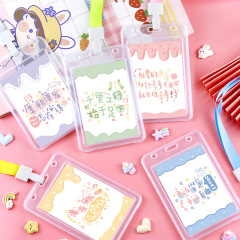 Ins-style large transparent card holder for students and staff, made of PP plastic, work badge with epidemic prevention QR code, portable and convenient ID badge.