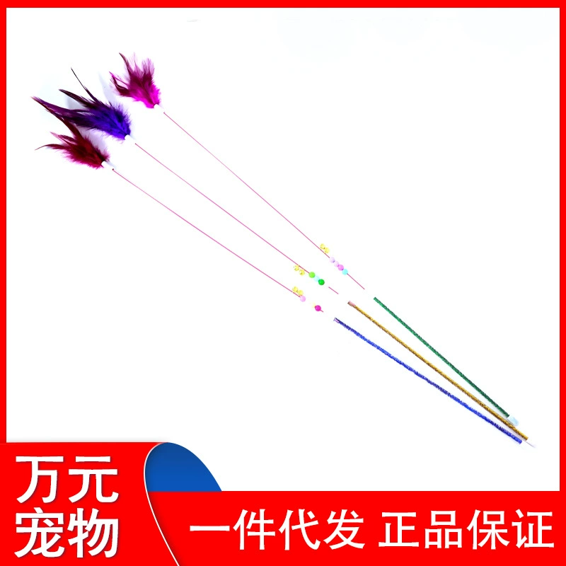Игрушки для домашних животных, кошачьи интерактивные кошачьи палочки, стальная проволока, колокольчик, перо, кошачья палочка, 100 шт., без дистанционного управления, бесплатная доставка