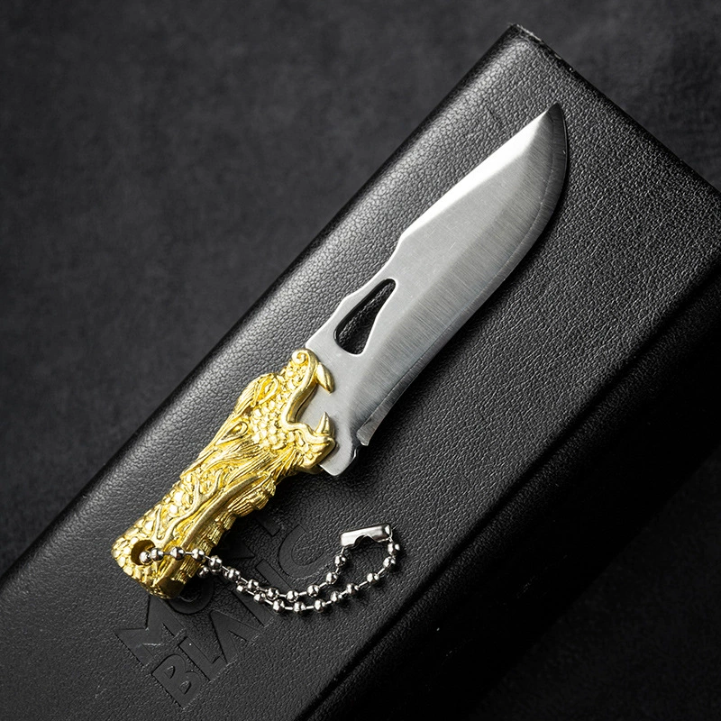 Brass travel handheld pocket knife, keychain