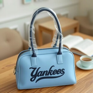 Korean Spicy Mix Couple Preppy Style Faux Denim Bowling Bag Toast Bag Large Capacity Boston Bag Underarm Bag