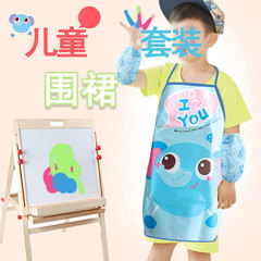 Cute children waterproof apron sleeves female art painting clothes kindergarten little boy kitchen eating coveralls