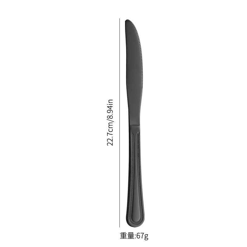 Amazon TikTok productos transfronterizos vajilla de acero inoxidable cuchillo, tenedor, cuchara, punto de grano cuatro piezas principales restaurante occidental puede establecer LOGO