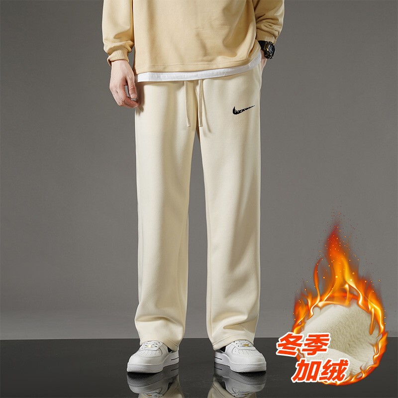 Men's Clothing 2025 Autumn and Winter Outdoor Sports Casual Pants Men's Trendy Brand Student Couple Velvet Thickeneded Leggings Sweatpants Women