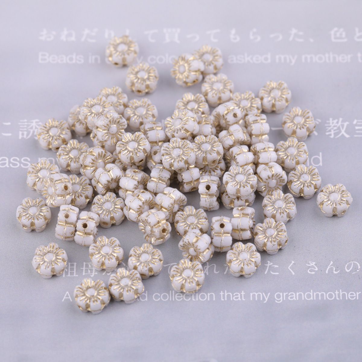 2025 nueva cuenta de vidrio checo preciosa flor hawaiana de vidrio 6mm aproximadamente 100 piezas accesorios de bricolaje