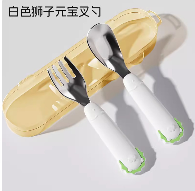 White lion ingot fork and spoon