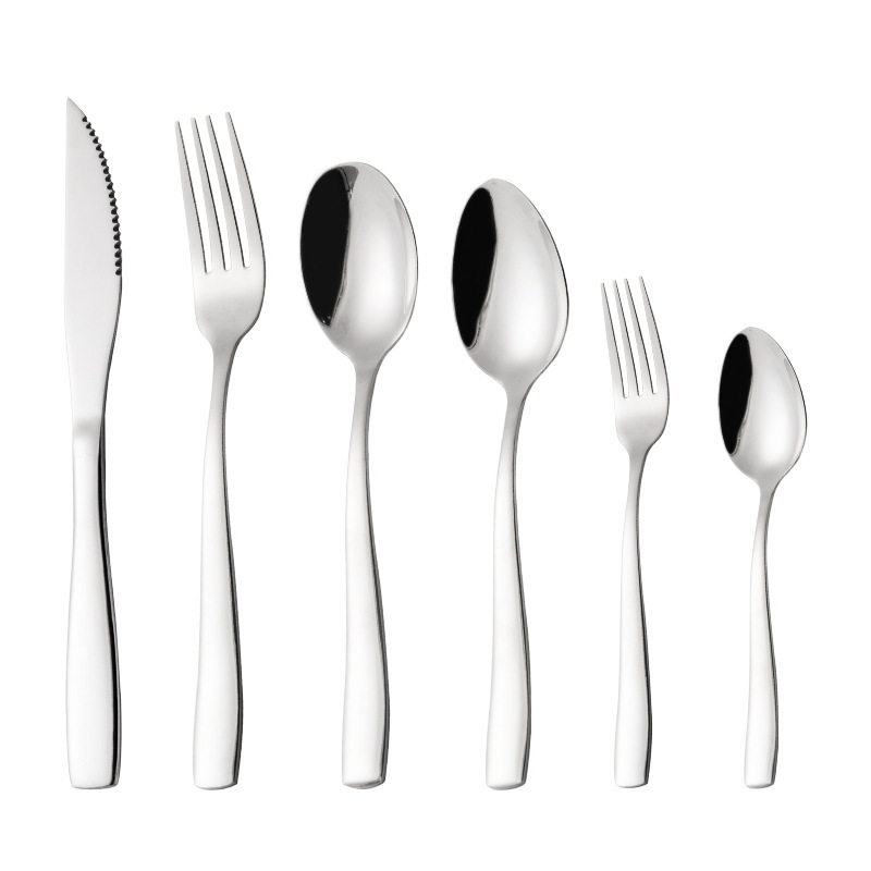 厚手304ステンレスナイフフォークスプーンセット洋食食器長柄コーヒーデザートスプーン家庭用スープスプーン|undefined