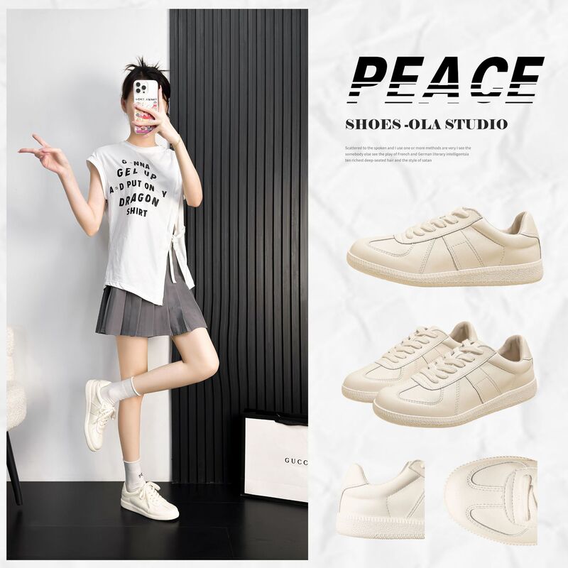 Plus-Size Women's Shoes Size 35 to 43, Wide-Footed, Versatile Basic White Sneakers, New Spring Sports Casual Shoes