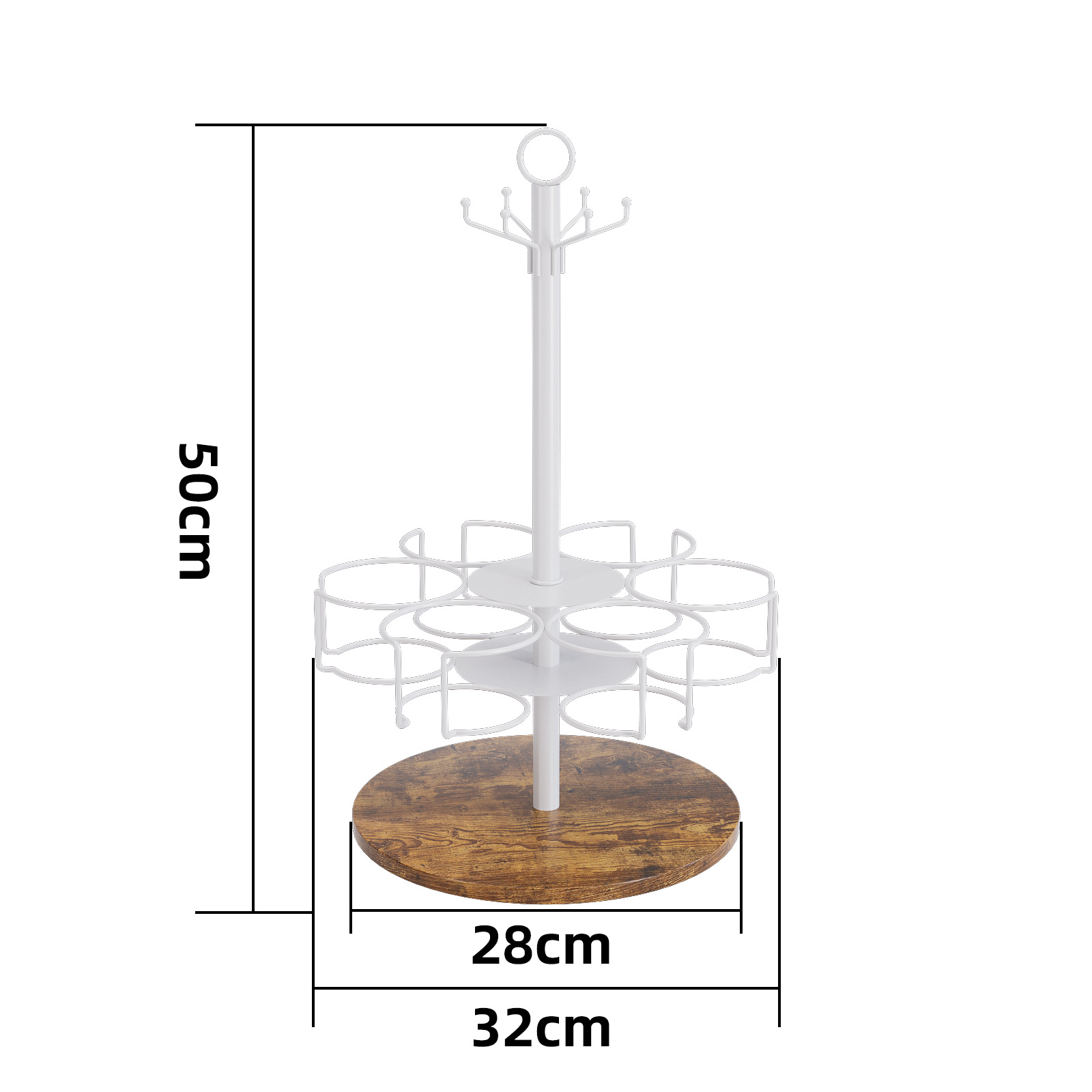 회전식 6컵 후크 화이트 모델 [TY-BJ-07]