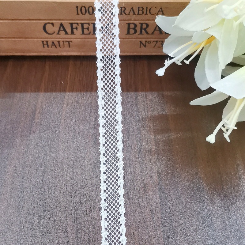 1.3cm Symmetrical Wave Dot Lace Bow Ribbon Mesh Elastic Lace Small Lace Accessories Garment Lace