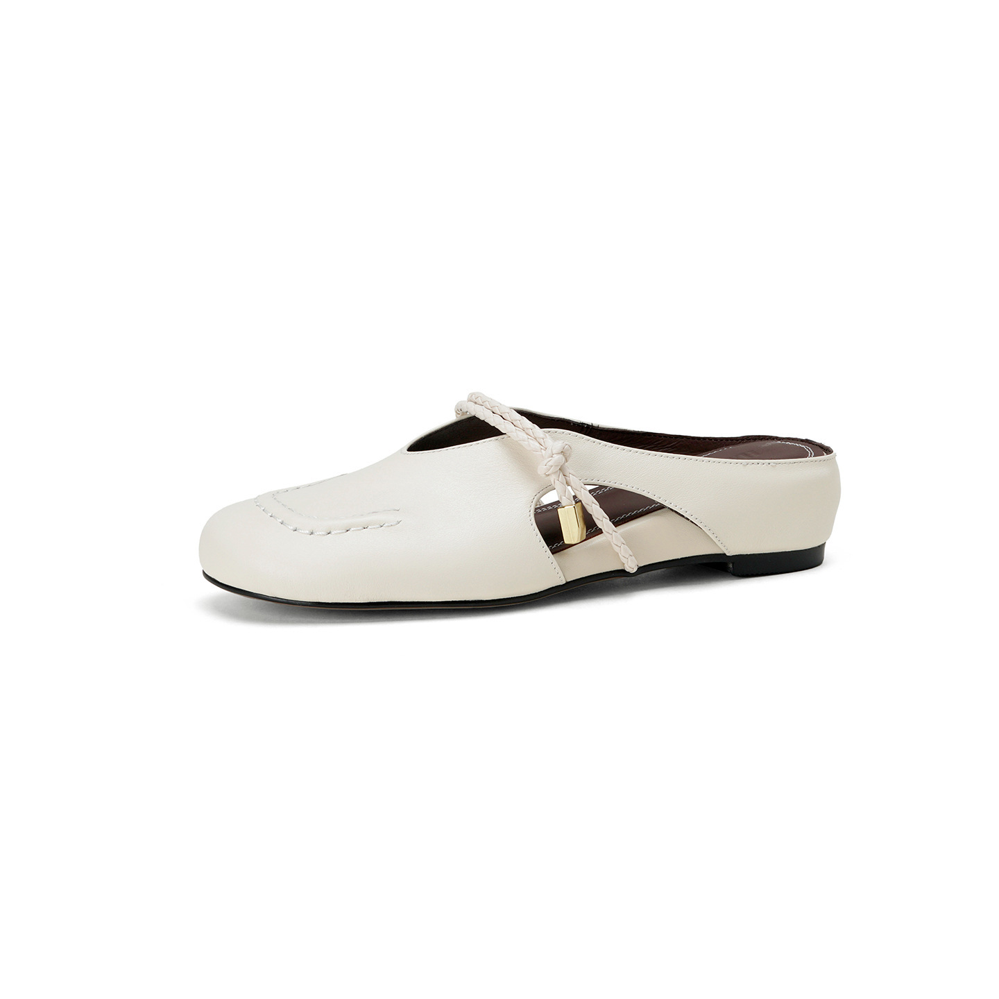 Dép sandal nữ bao đầu quai chữ V đế bệt cỡ lớn 33–42 — màu nâu