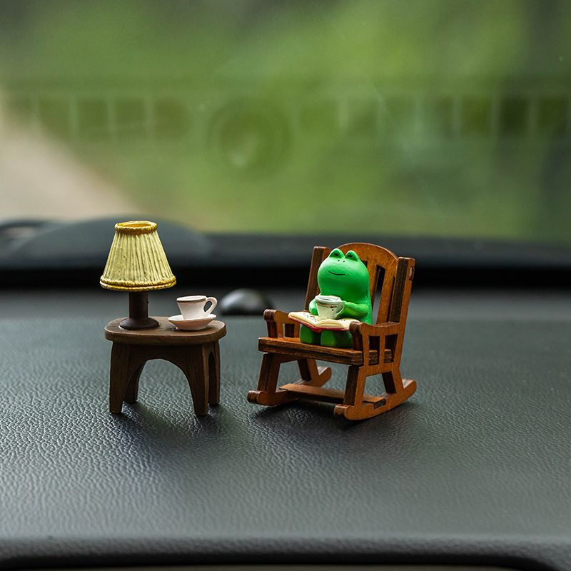 Frog Healing Car Ornaments Cute Car Decoration Gift Car Cartoon Accessories Desktop Center Console Ornaments