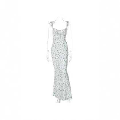 European and American 2025 Spring Hot-Selling New Floral Print Spaghetti Strap Flared Dress Amazon Wholesale Women's Clothing European and American 2025 Spring Hot-Selling New Floral Print Spaghetti Strap Flared Dress Amazon Wholesale Women's Clothing