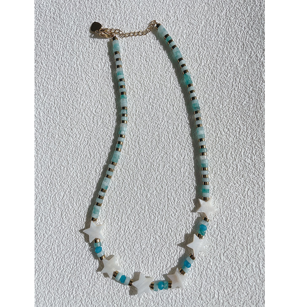 40g Weight Beads Pendant Material Necklace Classification Titanium Steel Chain Material 1 Piece Quantity Holiday, Daily Occasion natural stone, Freshwater Pearl, Titanium Steel Material Geometric Pattern Women's Gender Irregular, Chain Design Simple Style Style Simple Style Geometric Natural Stone Freshwater Pearl Titanium Steel Necklace In Bulk 22