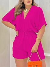 L 51523 Smocked V-neck jumpsuit �� V �I�B�wѝ���R�d�羳��