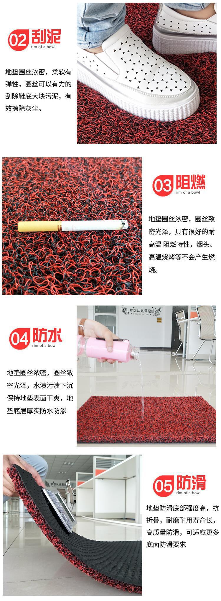 Thickened silk loop floor mat, extra-thick foot mat for home use, entrance door, elevator corridor carpet, car floor mat, can be cut to size