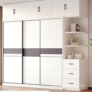 Wardrobe for Home Bedroom All Solid Wood Sliding Door Rental Room New Children's Wardrobe Simple Storage Cabinet