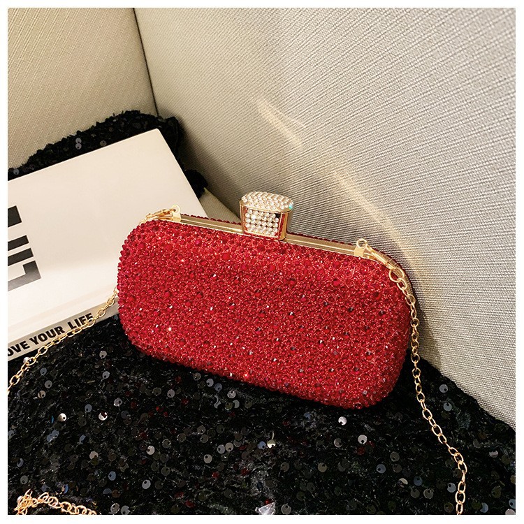 Bolsa de cena de moda transfronteriza de dama brillante y lujosa decoración de diamante bolsa de mano bolsa de cena elegante temperamento bolsa de cena