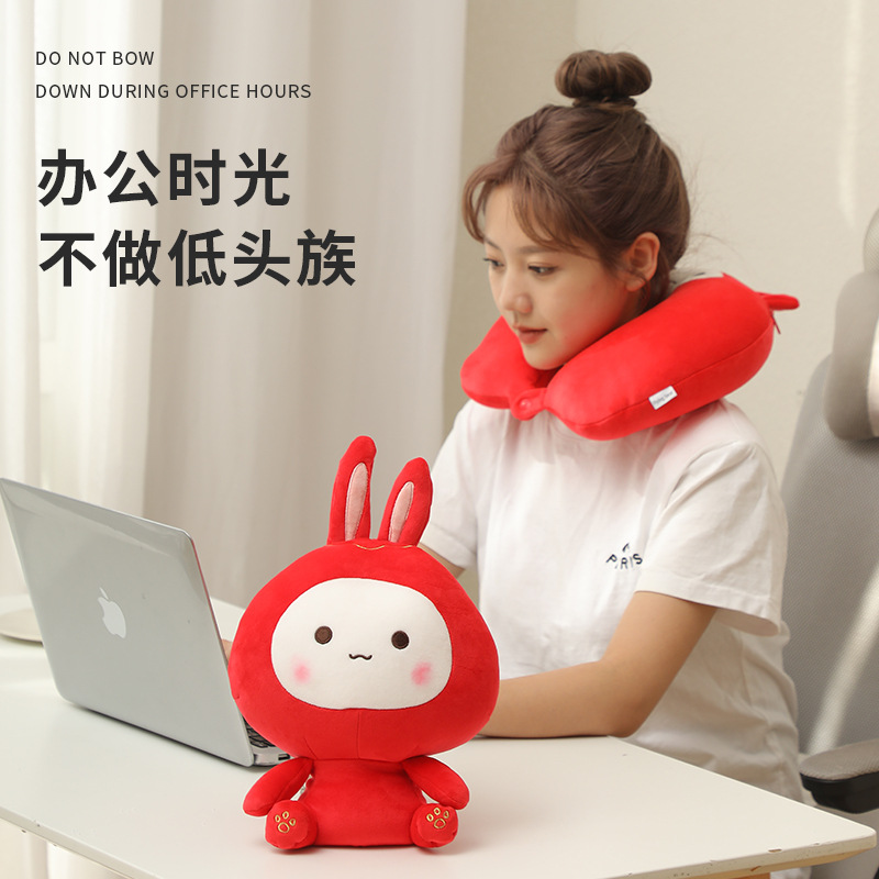 Penguin U-shaped pillow foam particle neck pillow cartoon shape two-in-one transformation pillow hug pillow variable neck pillow 